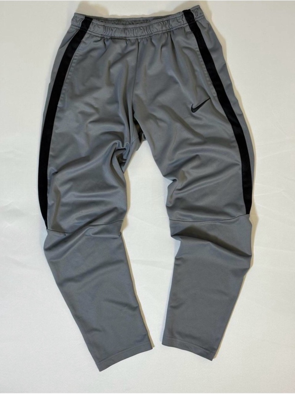 Nike Gray Jogger Track Pants with Black Side Panels